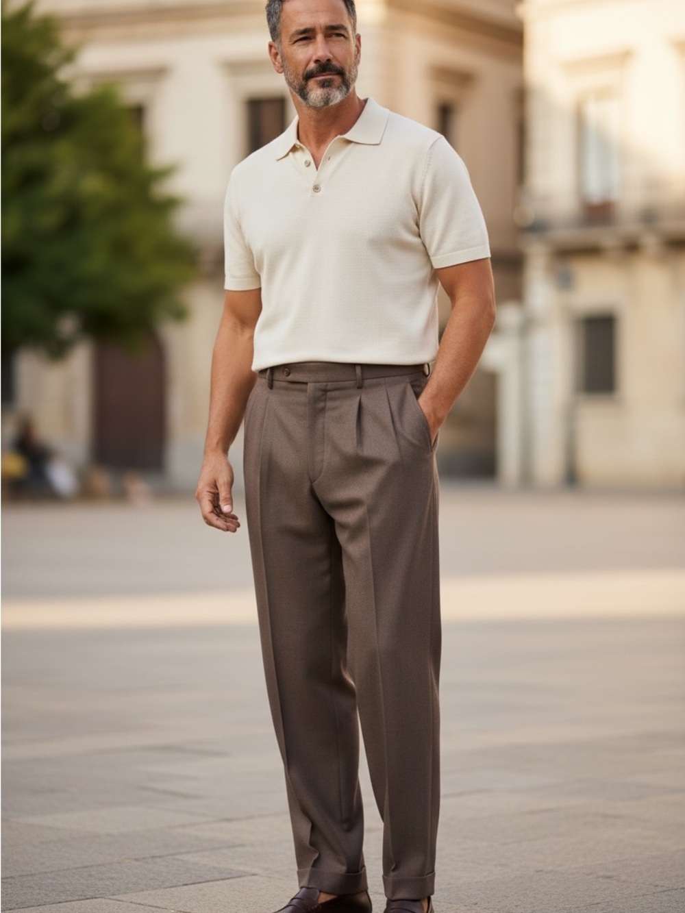 ASOS Men's Pleated Dress Pants in Brown